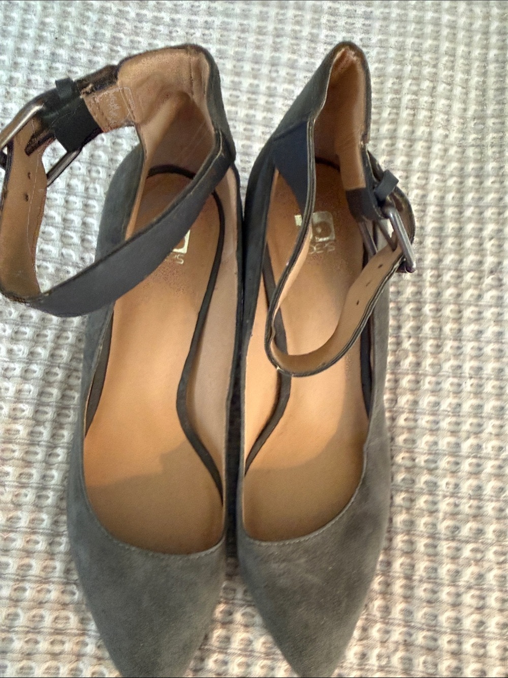 Joe's Jeans Gray Pointed-Toe Ankle-Strap Heels in size 7.5